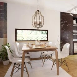 Deals 🧨 Penelope 6-Light Wood and Antique Gold Finish French Country Farmhouse Candlestick Cage Lantern Chandelier by Edvivi ❤️ -Deals Edvivi || Atlas Store wood and antique gold edvivi chandeliers epl140ag 1f 1000