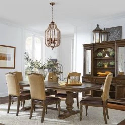 Deals 🧨 Penelope 6-Light Wood and Antique Gold Finish French Country Farmhouse Candlestick Cage Lantern Chandelier by Edvivi ❤️ -Deals Edvivi || Atlas Store wood and antique gold edvivi chandeliers epl140ag 31 1000