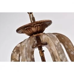 Deals 🧨 Penelope 6-Light Wood and Antique Gold Finish French Country Farmhouse Candlestick Cage Lantern Chandelier by Edvivi ❤️ -Deals Edvivi || Atlas Store wood and antique gold edvivi chandeliers epl140ag fa 1000