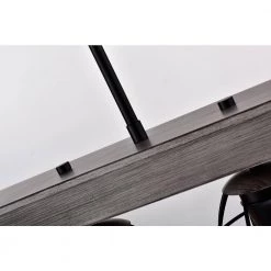 Cheapest 🧨 Triscot 4-Light Modern Farmhouse Gray Wood Linear Pendant with Black Cage by Edvivi 😍 -Deals Edvivi || Atlas Store wood and black edvivi chandeliers epd4595bk 1d 1000