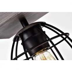 Cheapest 🧨 Triscot 4-Light Modern Farmhouse Gray Wood Linear Pendant with Black Cage by Edvivi 😍 -Deals Edvivi || Atlas Store wood and black edvivi chandeliers epd4595bk 44 1000