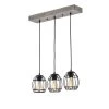 Best Sale ⭐ Triscot 3-Light Modern Farmhouse Gray Wood Linear Pendant with Black Cage by Edvivi 💯 -Deals Edvivi || Atlas Store wood and black edvivi chandeliers epk4505bk 64 1000