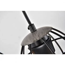 Best Sale ⭐ Triscot 3-Light Modern Farmhouse Gray Wood Linear Pendant with Black Cage by Edvivi 💯 -Deals Edvivi || Atlas Store wood and black edvivi chandeliers epk4505bk 66 1000