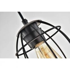 Best Sale ⭐ Triscot 3-Light Modern Farmhouse Gray Wood Linear Pendant with Black Cage by Edvivi 💯 -Deals Edvivi || Atlas Store wood and black edvivi chandeliers epk4505bk 76 1000