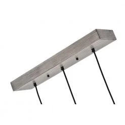 Best Sale ⭐ Triscot 3-Light Modern Farmhouse Gray Wood Linear Pendant with Black Cage by Edvivi 💯 -Deals Edvivi || Atlas Store wood and black edvivi chandeliers epk4505bk 77 1000