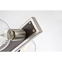 Deals 😉 Szeto 6-Light Brushed Nickel and Wood Finish Industrial Linear Island Hanging Pendant Chandelier for Kitchen by Edvivi ⌛ -Deals Edvivi || Atlas Store wood and brushed nickel edvivi chandeliers epd563wd fa 1000