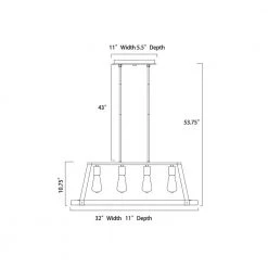 Hot Sale ✔️ Troy 4-Light Wood and Oil Rubbed Bronze Farmhouse Rectangular Kitchen Island Chandelier by Edvivi ✨ -Deals Edvivi || Atlas Store wood and oil rubbed bronze edvivi chandeliers epd3407wd 1d 1000