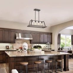 Hot Sale ✔️ Troy 4-Light Wood and Oil Rubbed Bronze Farmhouse Rectangular Kitchen Island Chandelier by Edvivi ✨ -Deals Edvivi || Atlas Store wood and oil rubbed bronze edvivi chandeliers epd3407wd 31 1000