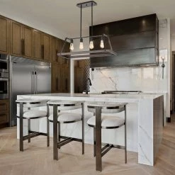 Hot Sale ✔️ Troy 4-Light Wood and Oil Rubbed Bronze Farmhouse Rectangular Kitchen Island Chandelier by Edvivi ✨ -Deals Edvivi || Atlas Store wood and oil rubbed bronze edvivi chandeliers epd3407wd 4f 1000