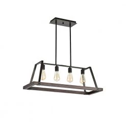 Hot Sale ✔️ Troy 4-Light Wood and Oil Rubbed Bronze Farmhouse Rectangular Kitchen Island Chandelier by Edvivi ✨ -Deals Edvivi || Atlas Store wood and oil rubbed bronze edvivi chandeliers epd3407wd a0 1000