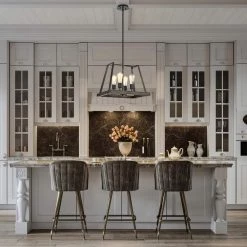 Hot Sale 👏 Troy 4-Light Wood and Oil Rubbed Bronze Farmhouse Pendant by Edvivi 🎉 -Deals Edvivi || Atlas Store wood and oil rubbed bronze edvivi chandeliers epl3247wd 1f 1000