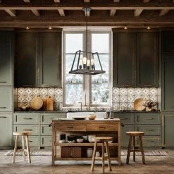 Hot Sale 👏 Troy 4-Light Wood and Oil Rubbed Bronze Farmhouse Pendant by Edvivi 🎉 -Deals Edvivi || Atlas Store wood and oil rubbed bronze edvivi chandeliers epl3247wd 4f 1000