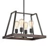 Hot Sale 👏 Troy 4-Light Wood and Oil Rubbed Bronze Farmhouse Pendant by Edvivi 🎉 -Deals Edvivi || Atlas Store wood and oil rubbed bronze edvivi chandeliers epl3247wd 64 1000