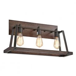 Best deal ๐ Troy 3-Light Wood and Oil Rubbed Bronze Farmhouse Vanity by Edvivi ๐